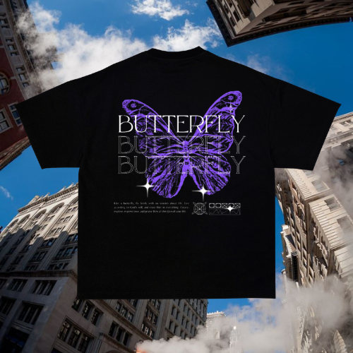 Butterfly Logo Tee Black - Back